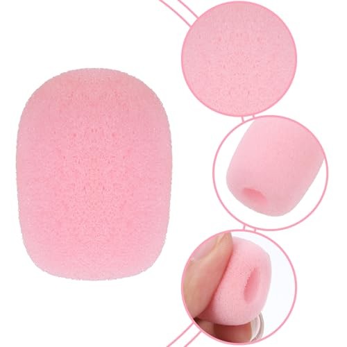 10 Pcs Pink Microphone Windscreen Covers Foam High Density Headset Mic Foam
