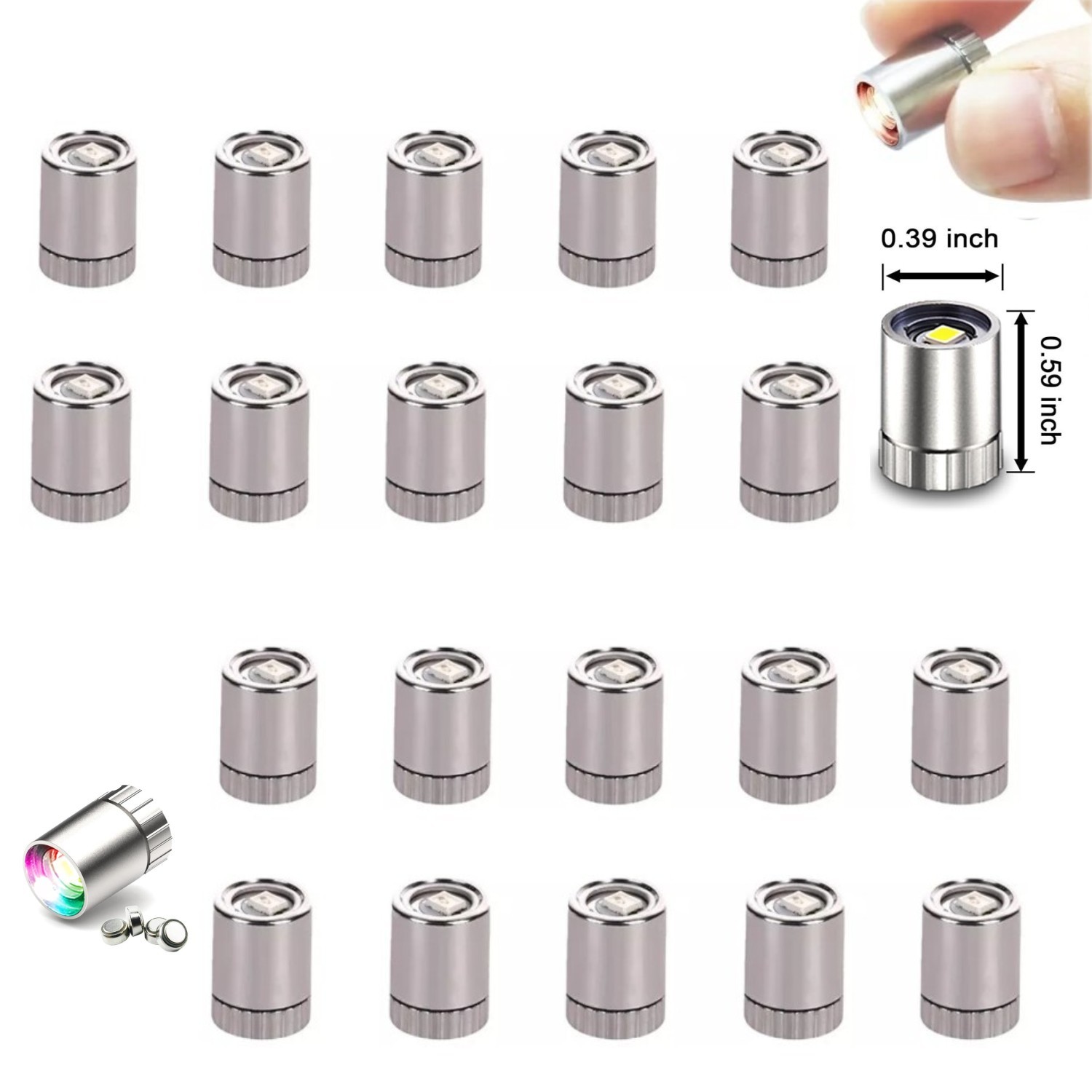 20 Pcs Miniature LED Lights,Tiny Lights for Hand Craft with 7 Color Fast Flash
