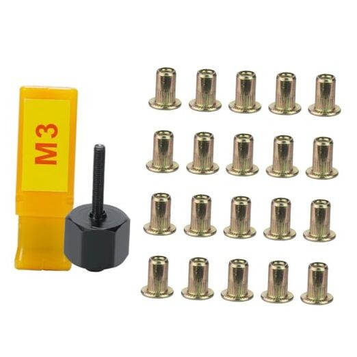 20pcs Rivet Nuts with Hand Rivet Nut Tool Set, Manual Rivnut Tool, Hand Nut M3