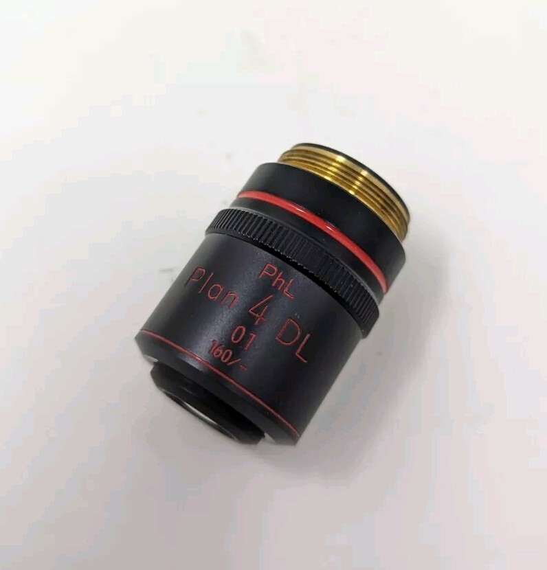 Nikon PhL Plan 4x DL 01 Phase Contrast Microscope Objective 160/-