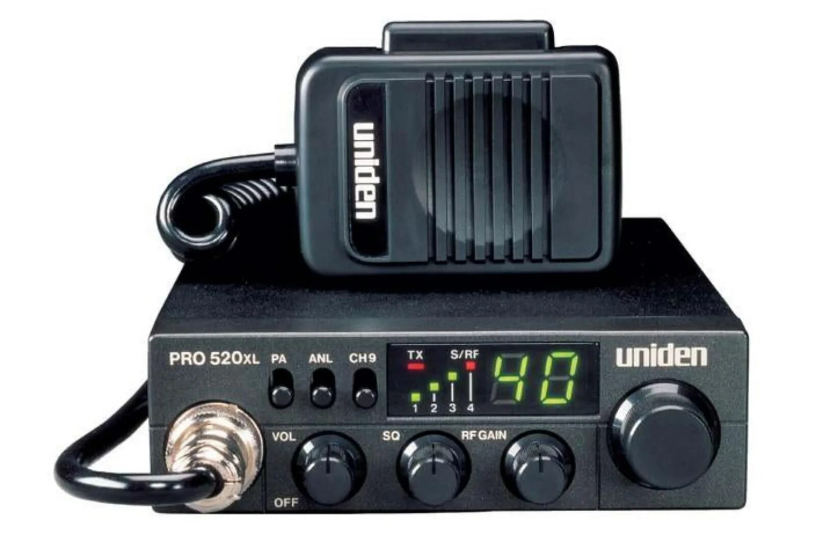 Uniden PRO 520XL 40-Channel CB Radio, Mobile, Compact and Durable, Integrated PA