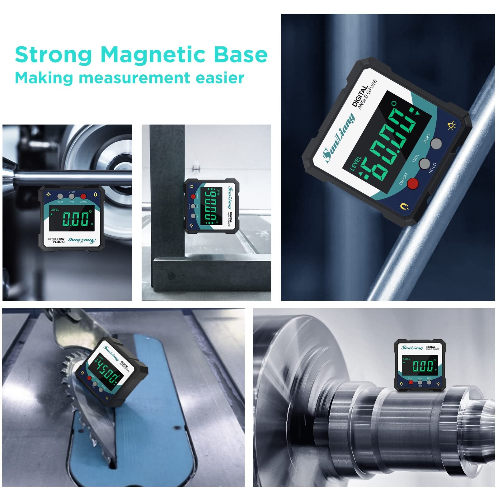 Digital Level Angle Gauge Meter Magnetic Electronic Level Angle Finder Tool P...