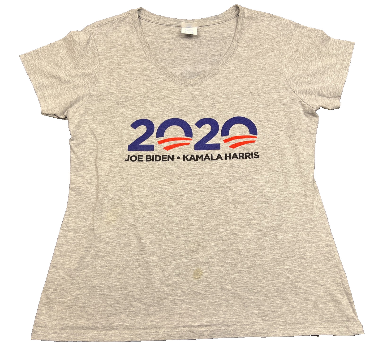 Joe Biden Kamla Harris 2020 Campaign T Shirt Womens Large V-Neck Gray Tee