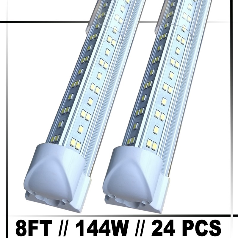 24PACK T8 8FT Led Shop Light Fixture 144w Led Tube Light 8 FOOT Led Bulbs 6500K