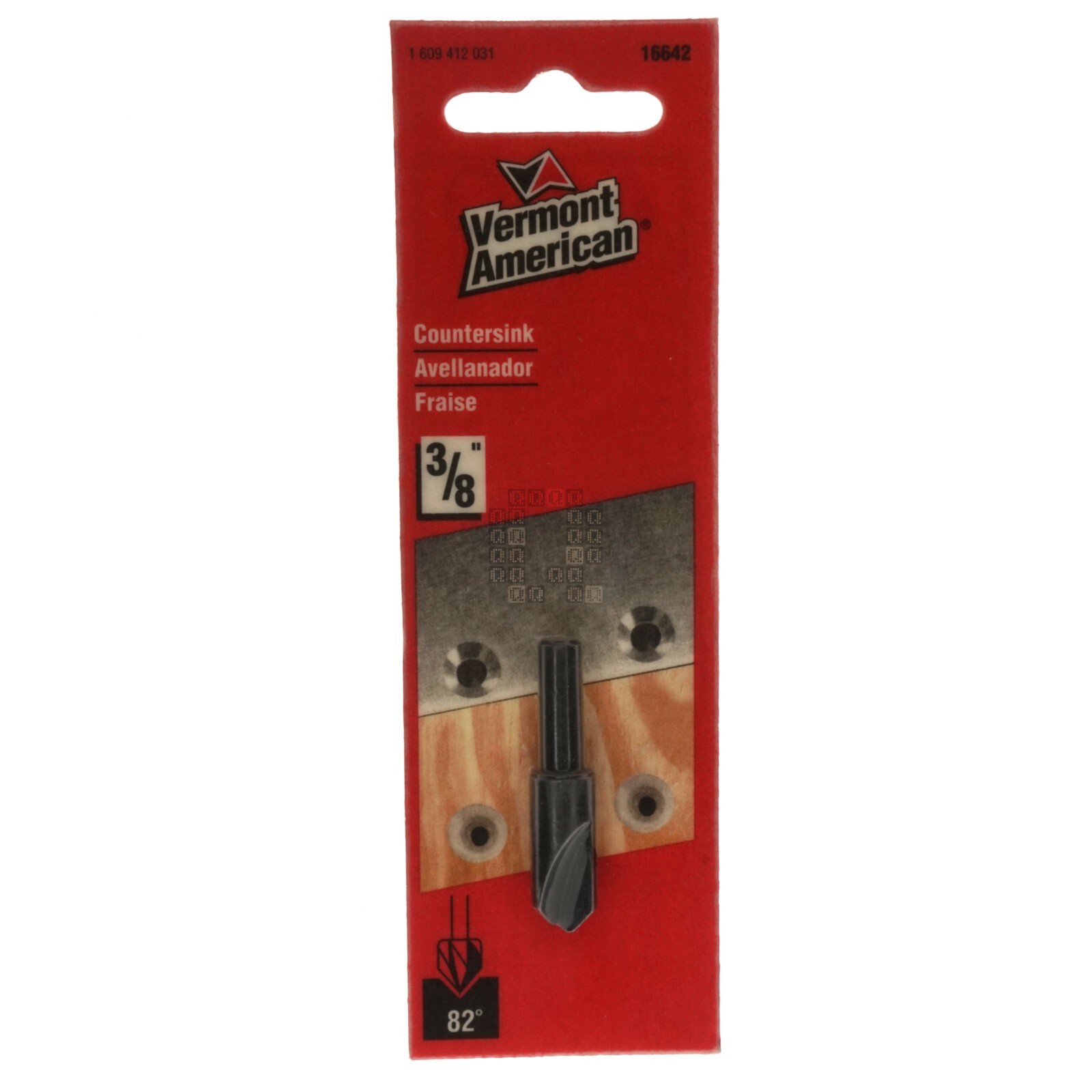 Vermont American 16642 3/8" HSS Single Flute Countersink, 82°