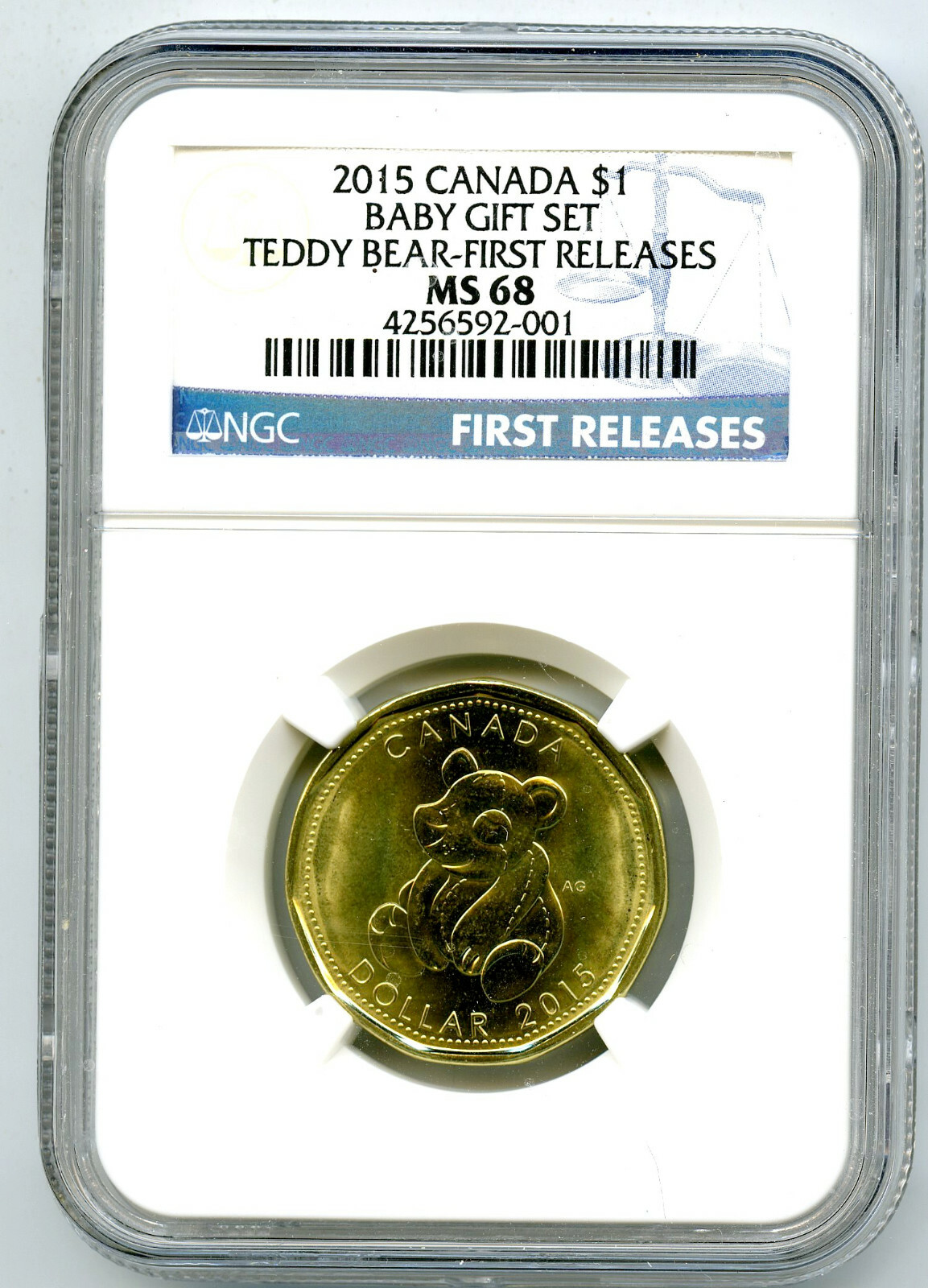 2015 CANADA TEDDY BEAR BABY $1 NGC MS68 FIRST RELEASES LOON LOONIE TOP POP=1