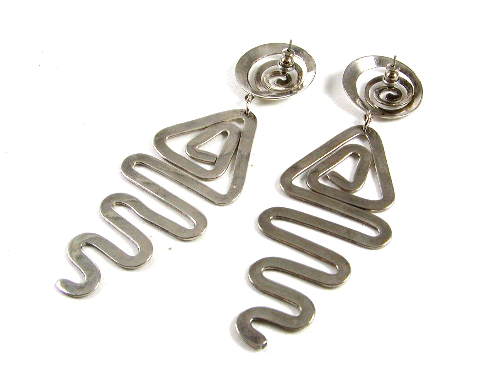 Silvertone Dangley Pierce Earrings 72414