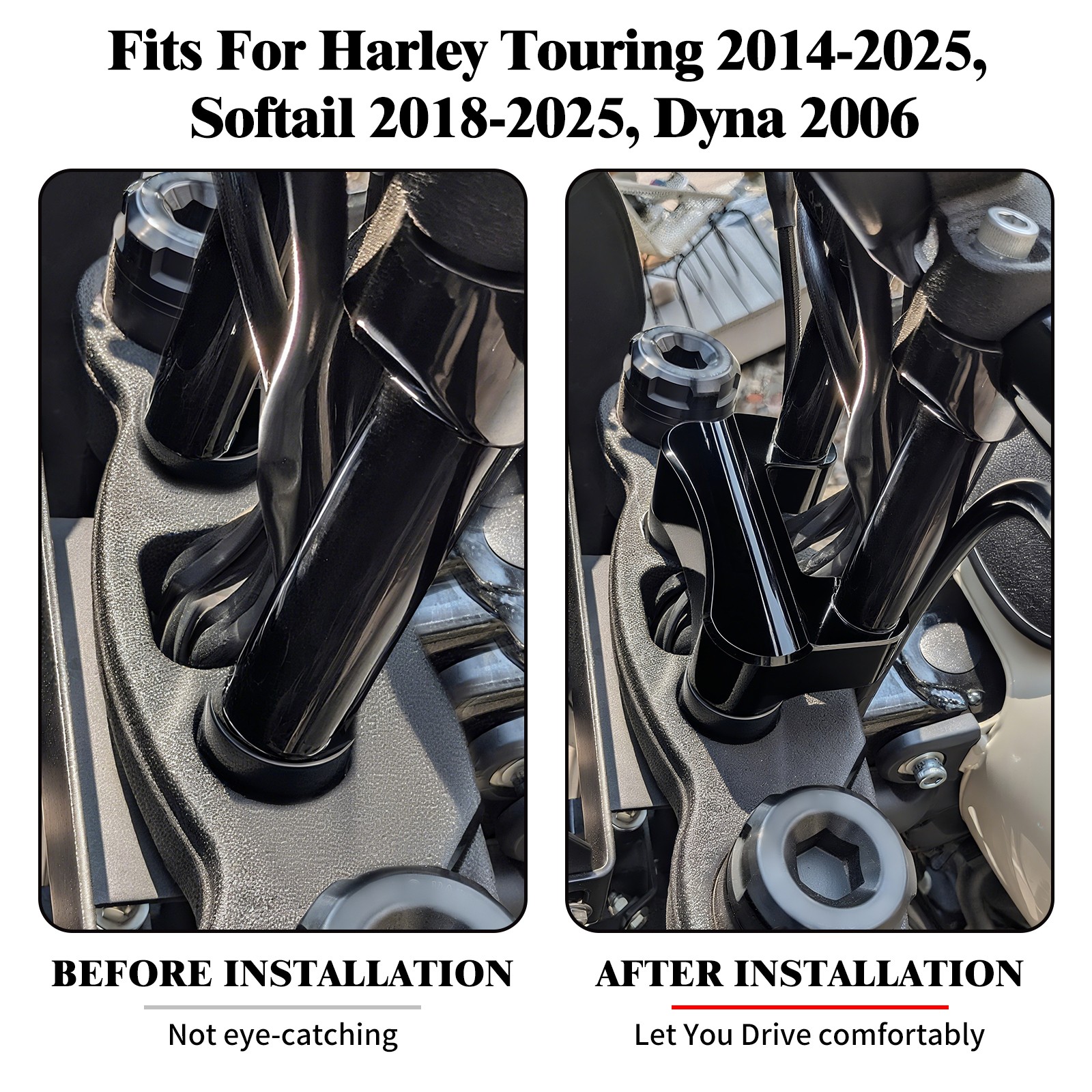Handlebar Riser Adapter Black Fits For Harley Softail Breakout FXBRS 2018-2025