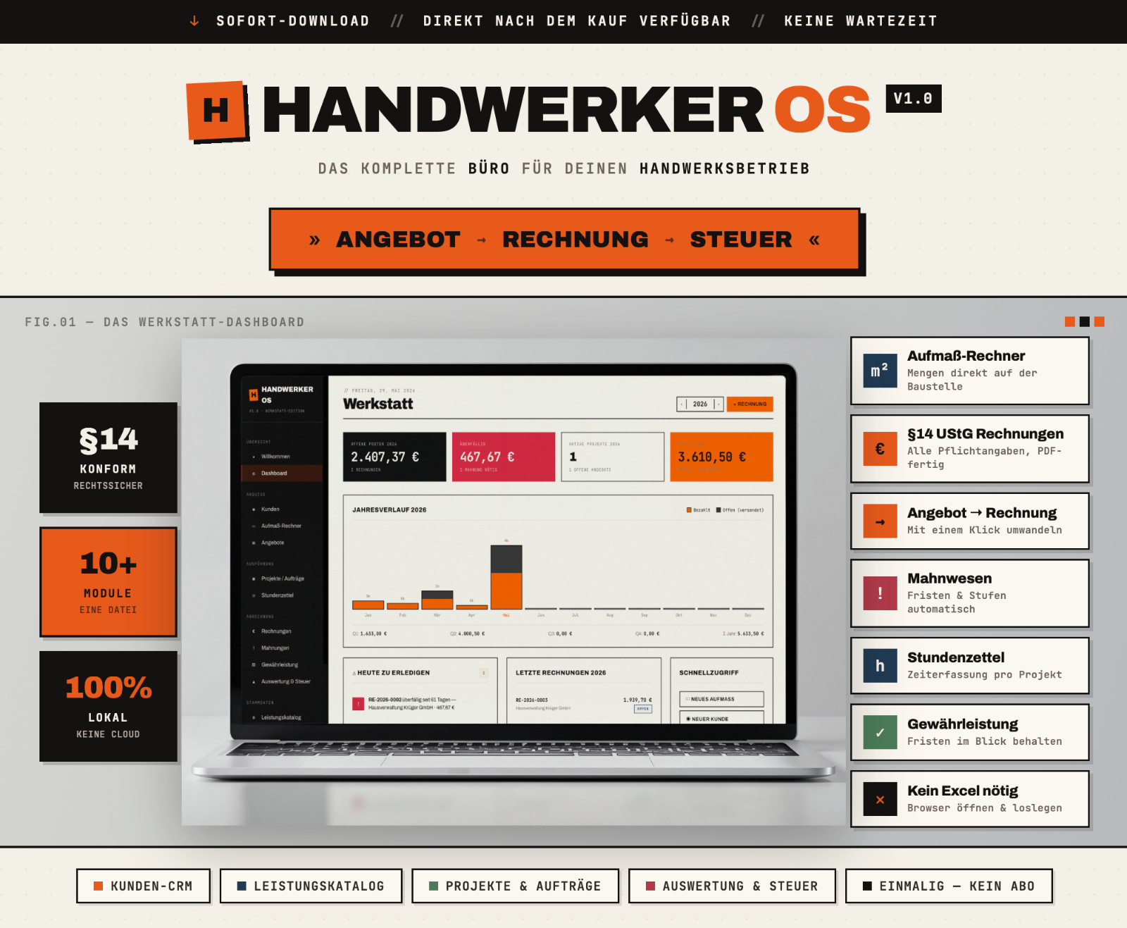 Craftsman OS - All-in-One Software | Measurement, Invoices, Timesheets & Customers
