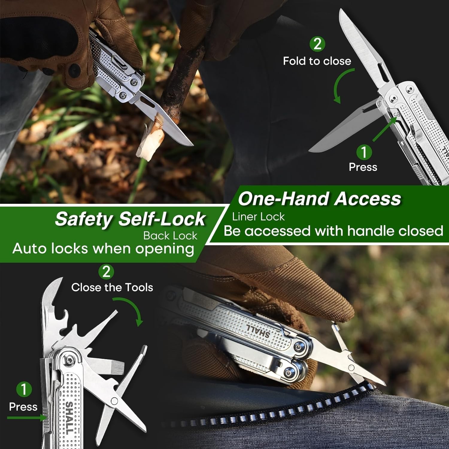 SHALL Multitool Pliers Multitools Practical Portable Pocket Camping Tools