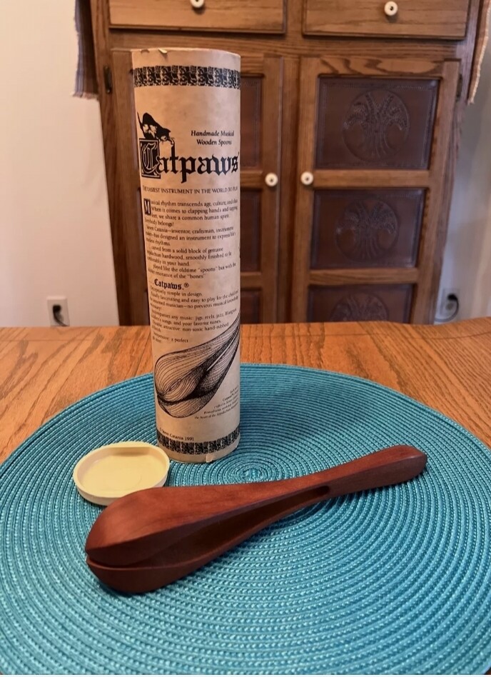 Steve Catania Catpaws Wooden Spoons Hand Made Appalachian Folk Instrument 1995
