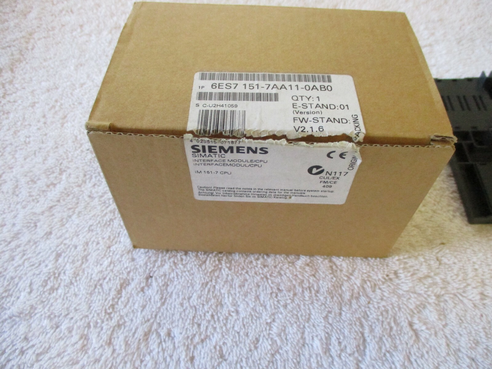NIB Siemens Simatic S7 Interface Module/CPU 6ES7 151-7AA11-0AB0