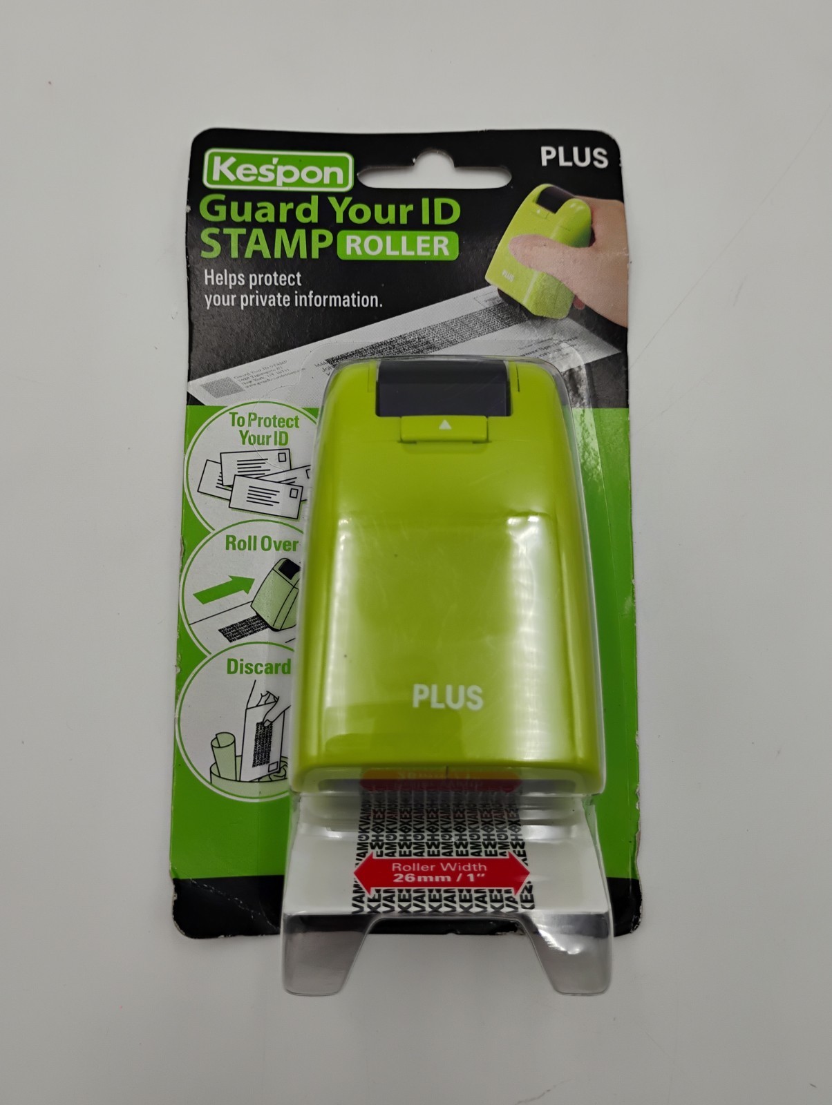 Guard Your ID Stamp Roller Lime Green Protect Your Info 38-026 (Damaged Package)