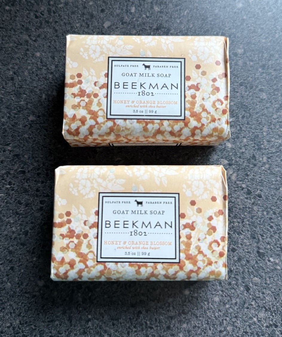 2x Beekman 1802 Goat Milk Bar Soap - HONEY & ORANGE BLOSSOM - 3.5 oz each