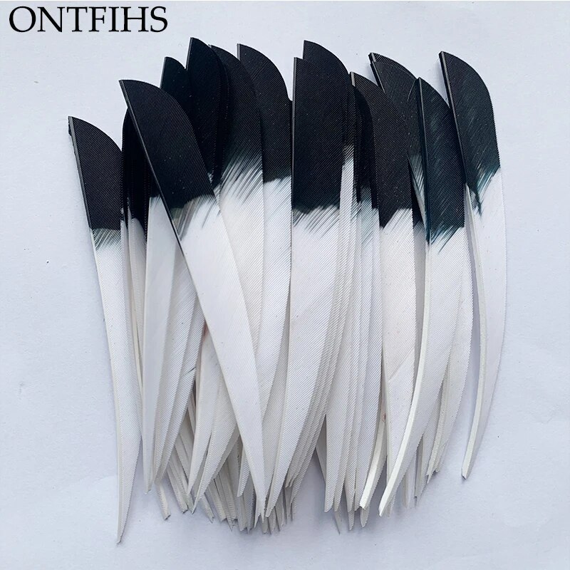 36PCS ONTFIHS FEATHERS 5" PARABOLIC Gradient Color RW LW ARROW FLETCHING