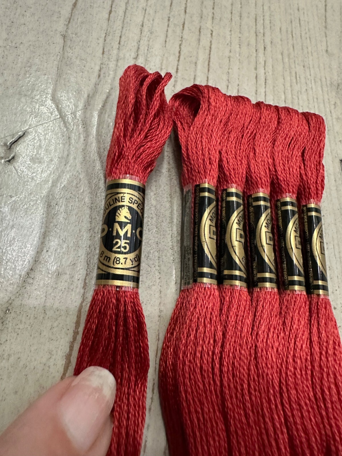 Ruby #22 DMC Mouline Special 25 Embroidery Floss 8M Lot of 6
