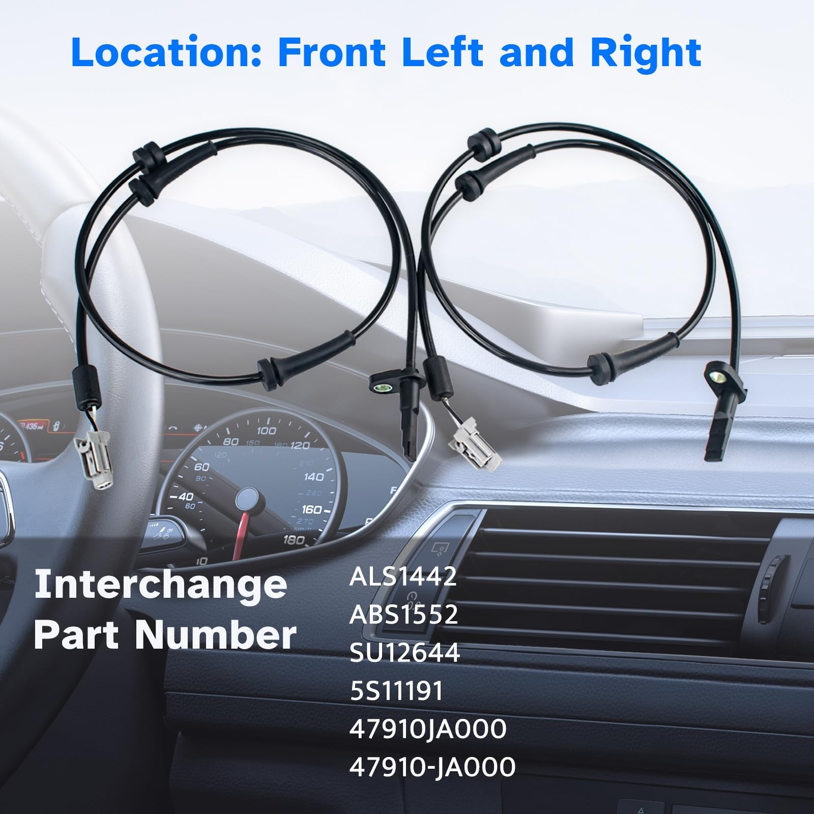 Front ABS Wheel Speed Sensor Left Right fit for 2007 2008 2009 2010 2011 2012...