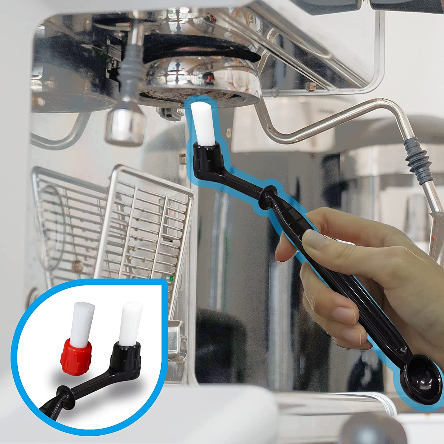 7 Pcs Coffee Machine Cleaning Brush, Espresso Machine Brush with Detachable Head