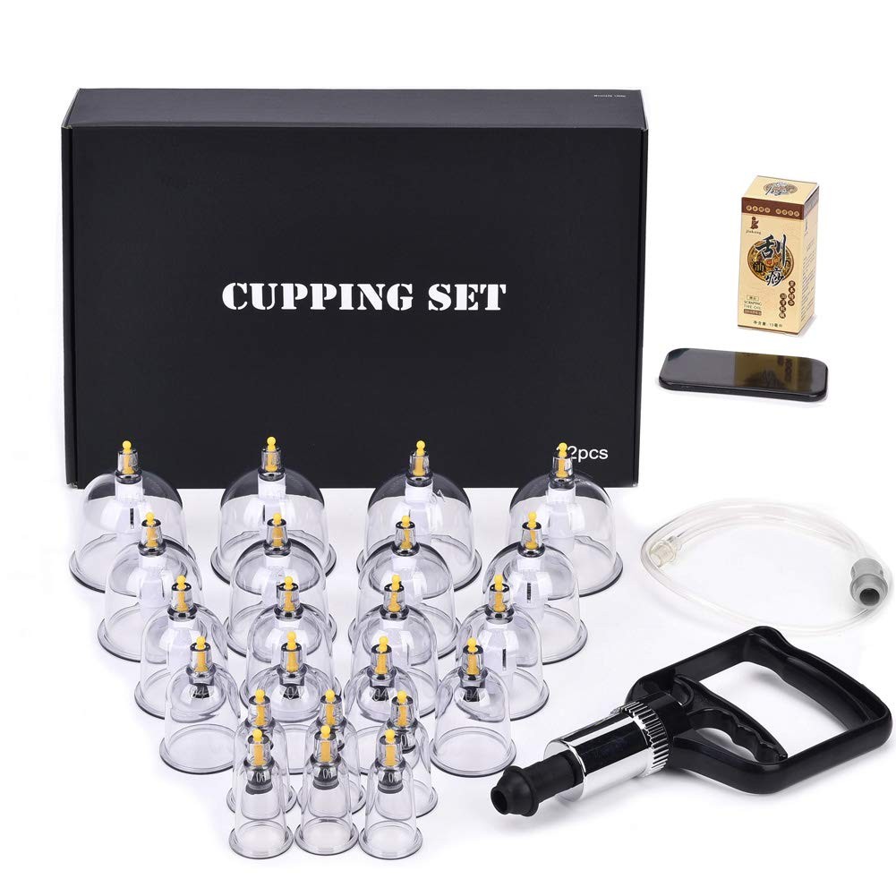 MUCHOO Cupping Set Professional Chinese Acupoint 26 Piece Set, Black