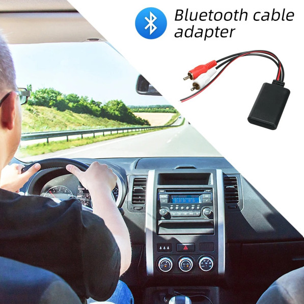 Car-Audio Stereo Bluetooth AUX Receiver Module 2 RCA Interface Cable Adapter-USA