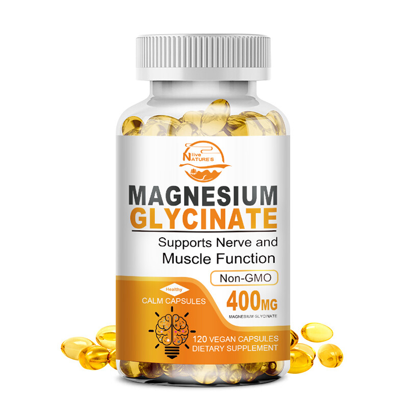 Magnesium Glycinate 400mg - 120 Capsules For Sleep, Stress Relief Support Bone