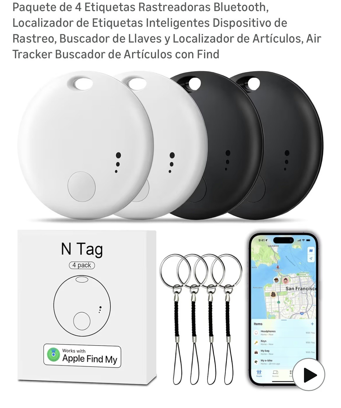 Tracker Tag 4 Packs  Tracker, Smart Tag Locator Tracking Device,Key Finders