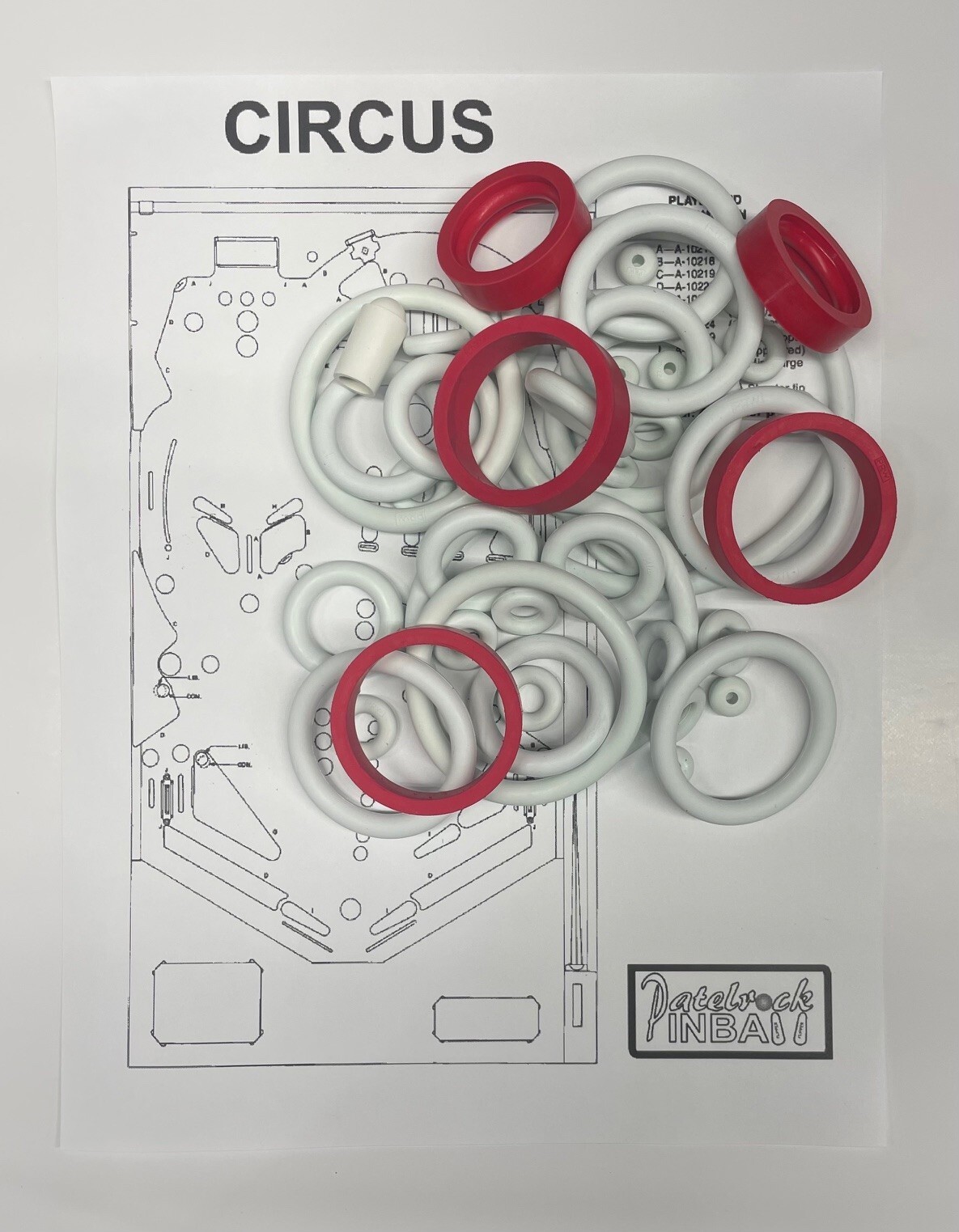 1980 Gottlieb Circus Pinball Machine Rubber Ring Kit