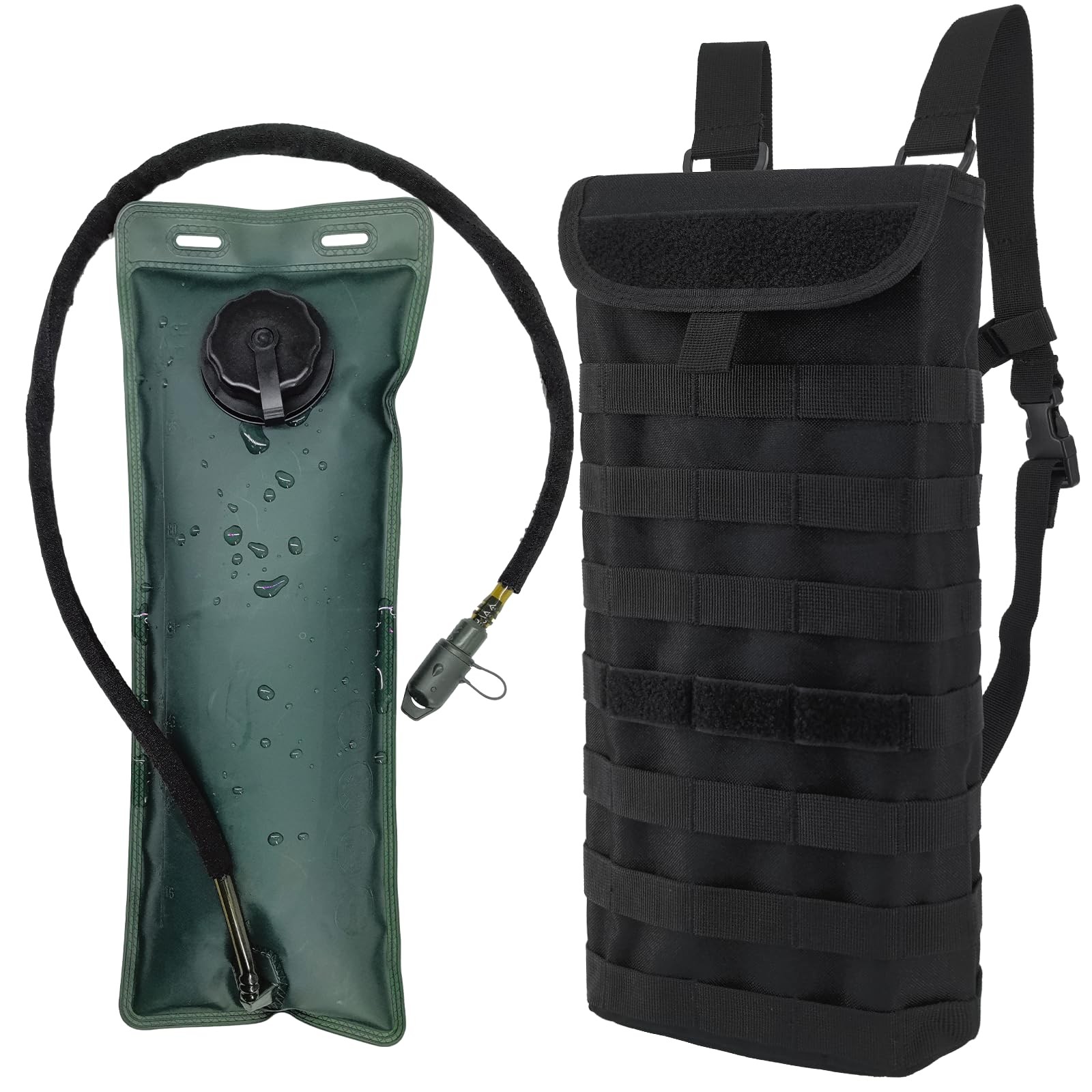 Tactical MOLLE Hydration Pack Carrier Backpack with 3L Water Bladder for Outd...