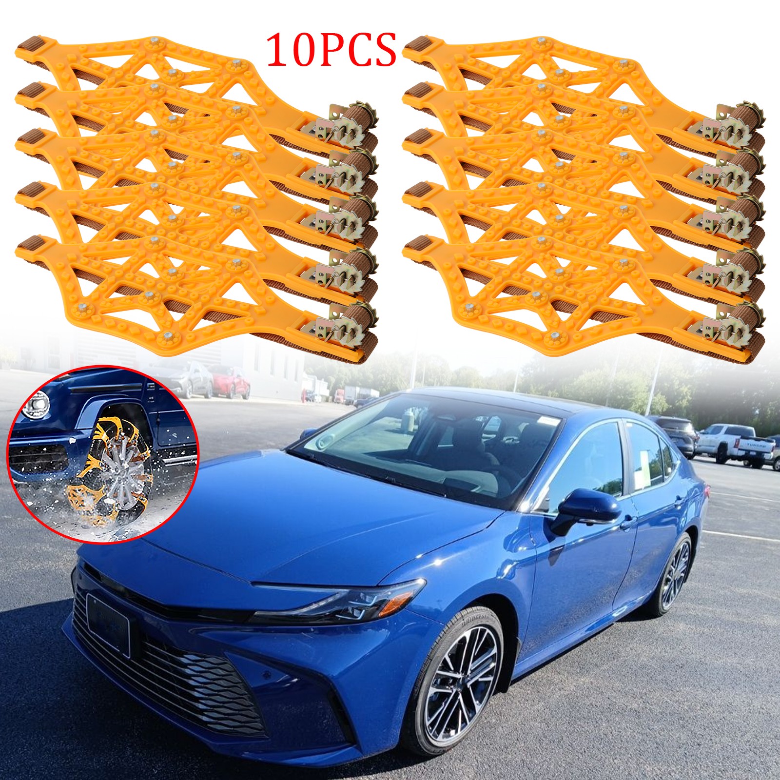For Toyota Camry 10PCS Car Snow Anti-Slip Tire Chain Wheel Tyre ICE Emergency