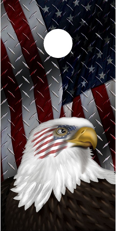 American flag diamond plate eagle head cornhole board game decal wraps
