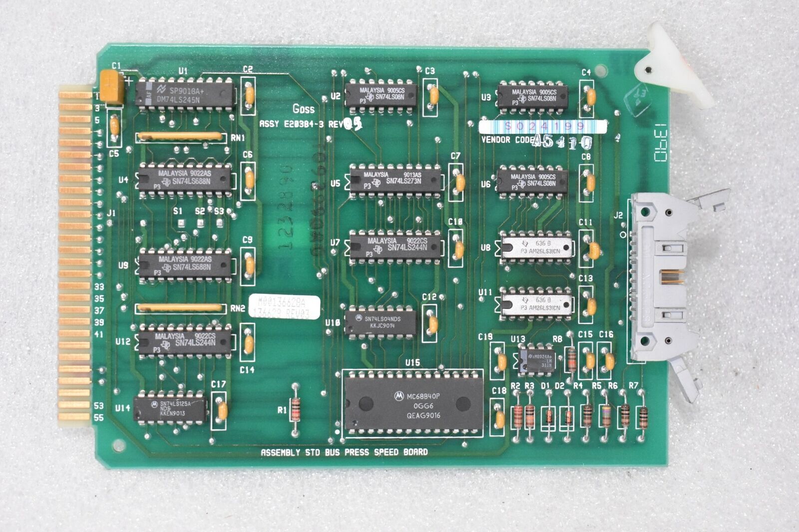 GOSS E20384-3 REV 05 STANDARD ASSEMBLY US PRESS SPEED BOARD M00136628A