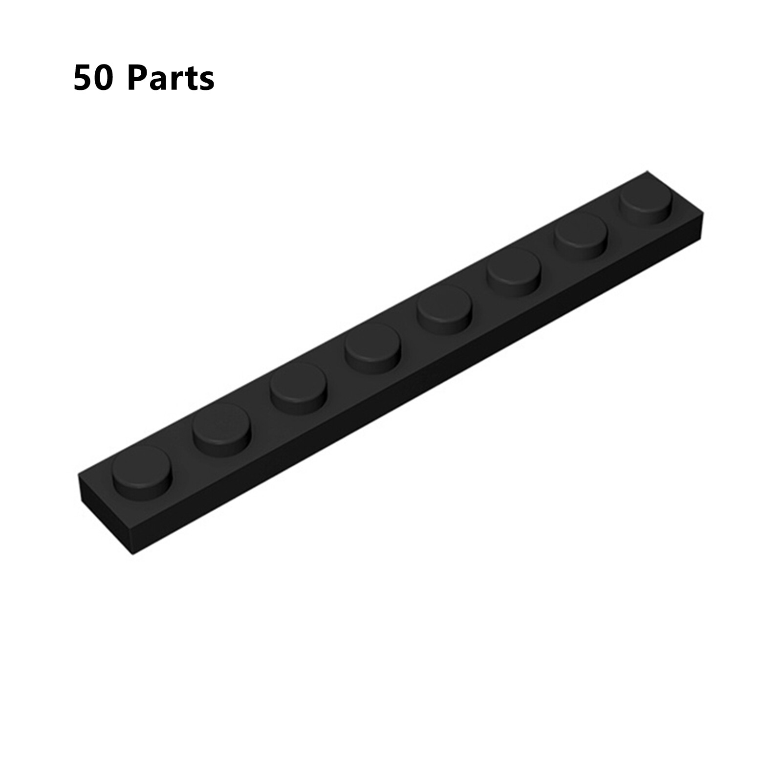 3460 Plate 1x8 Black Bricks Parts 50 PCS Bricks, Pieces & Parts 100% Compatible