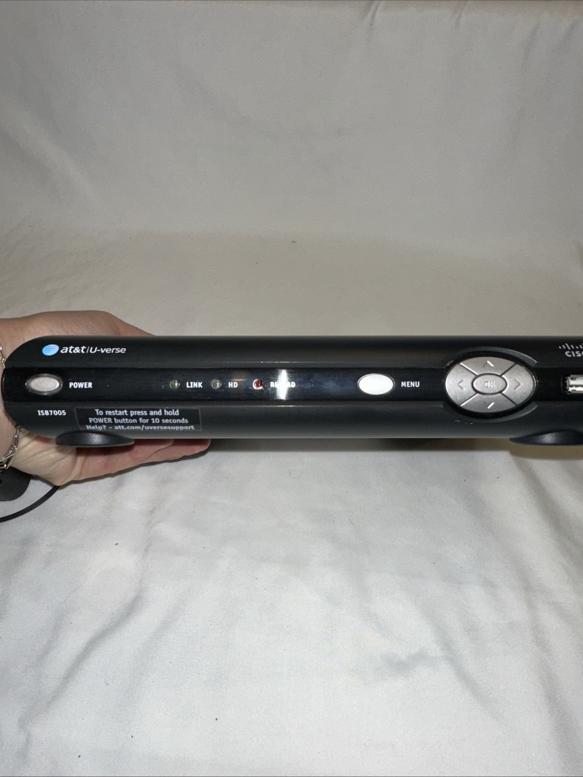 At&T U-Verse ARRIS VIP2250 Receiver with Power Adapter Tested Working