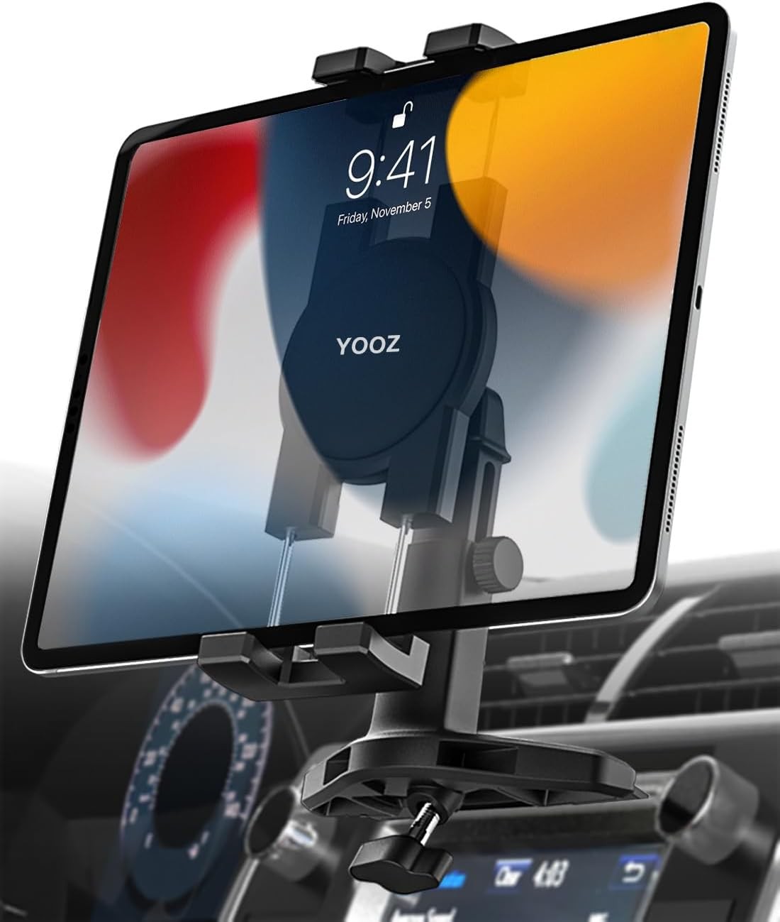 CD Tablet Holder Height Adjustable CD Slot Tablet Mount for Car Telescopic Arm