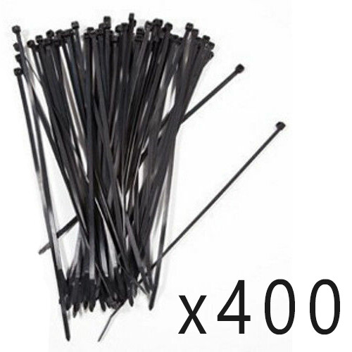 400 Pack Lot Pcs - 12" Inch UV Resistant Nylon Cable Zip Wire Tie 40 lbs - Black