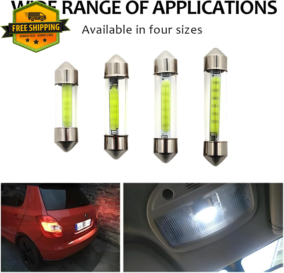 4 Pcs RV Refrigerator LED Light Bulb 12V 41mm Dome Replacement Camper Universal