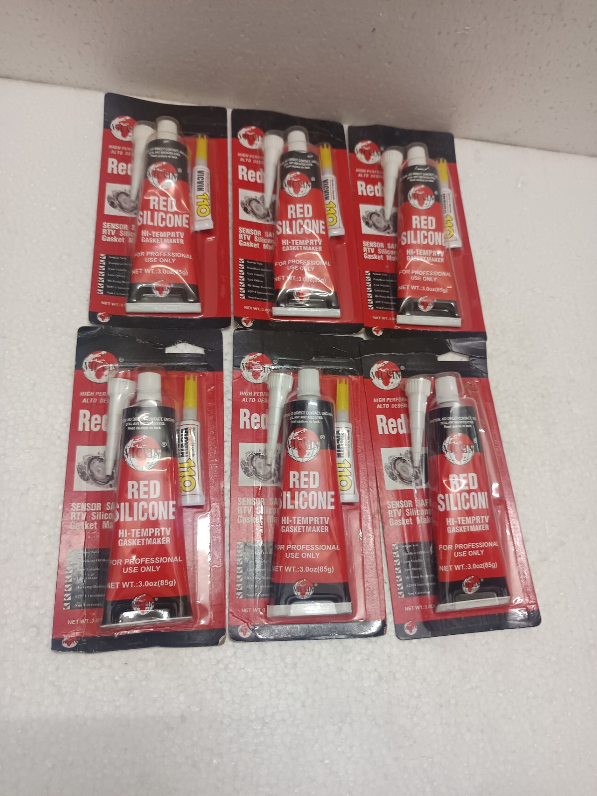 vicvin Rtv Red Silicon High Temp Rtv Gasket Maker 85 g Lot of 6 Combo