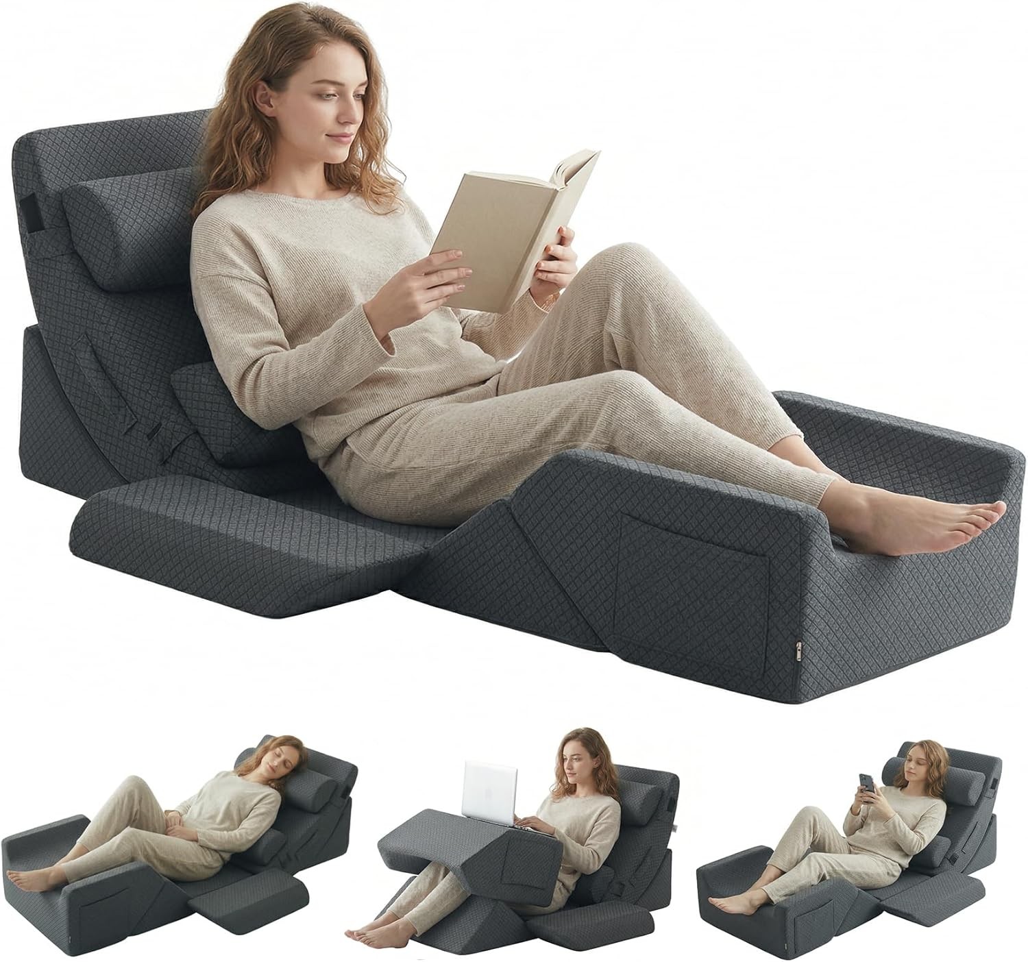 9PCS Orthopedic Bed Wedge Pillow Set, Post Surgery Foam for Back, Neck and Leg