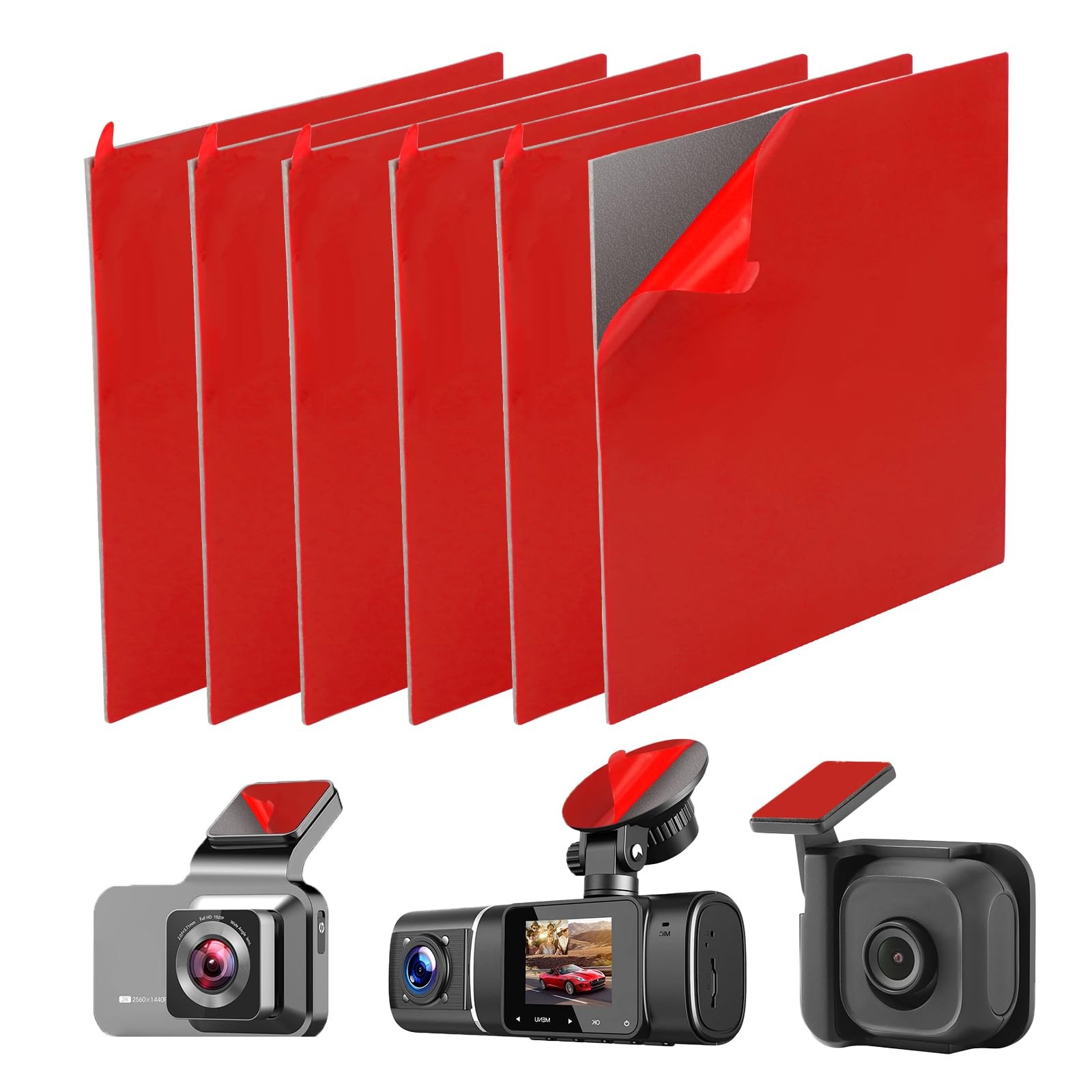 6Pcs Heavy Duty Dash Cam Mounting Tape - 0.47 x 2.83 x inches, grey