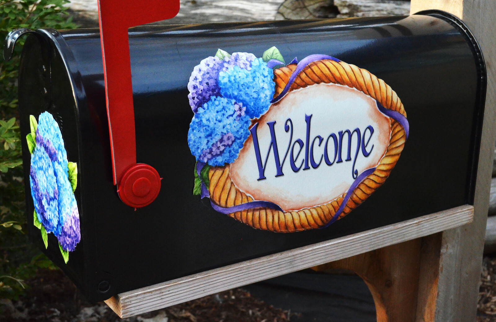 Mailbox Magnet (Partial Cover) Hydrangea Oval Welcome Floral Small and Large