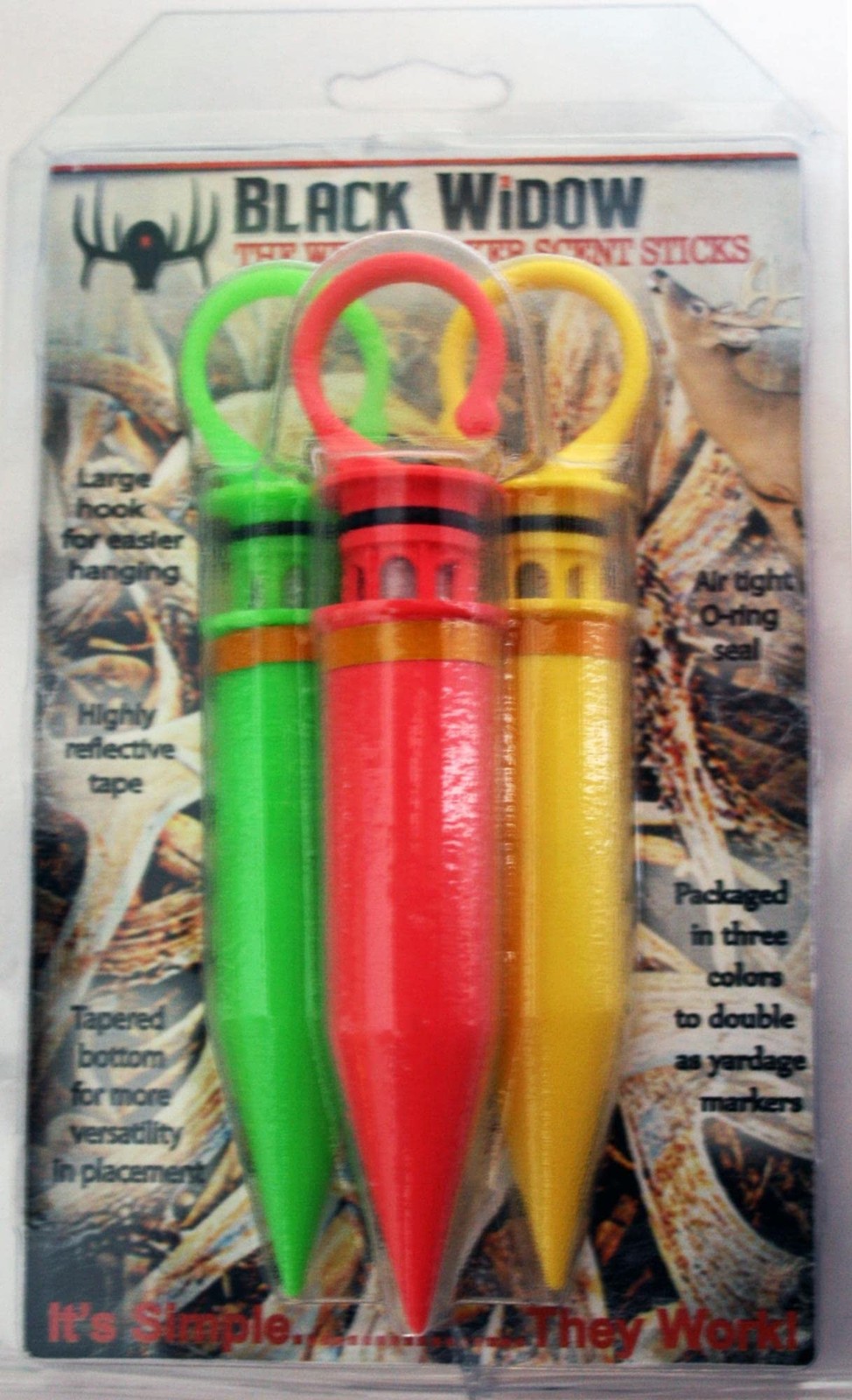 Black Widow Deer Lures Scent Sticks Large,