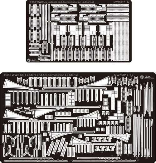 1/350 WWII IJN Ladders and Accommodation Ladders Model Accessory NW35017