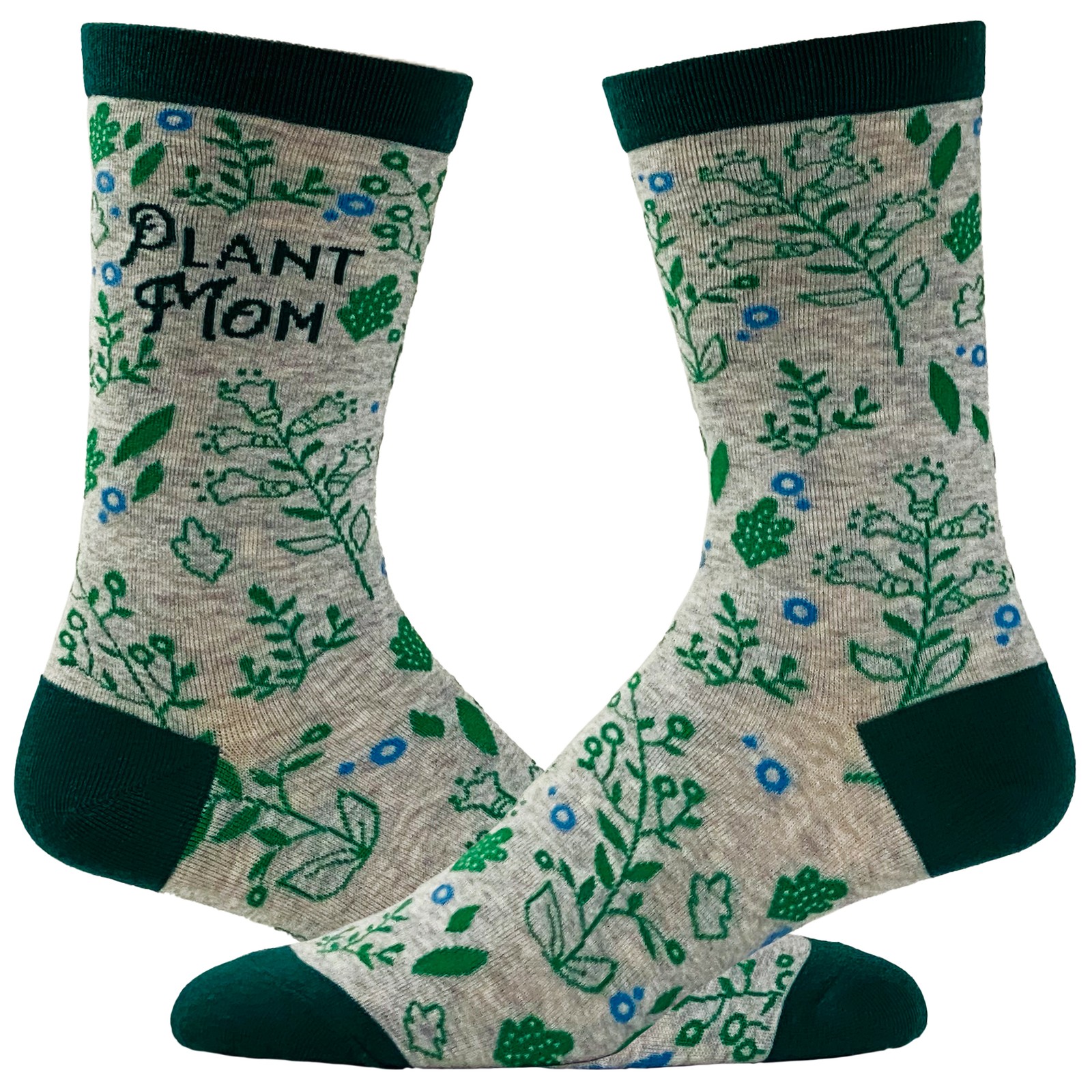 Women's Plant Mom Socks Funny Gardening Flowers Herbs Growing Novelty Graphic