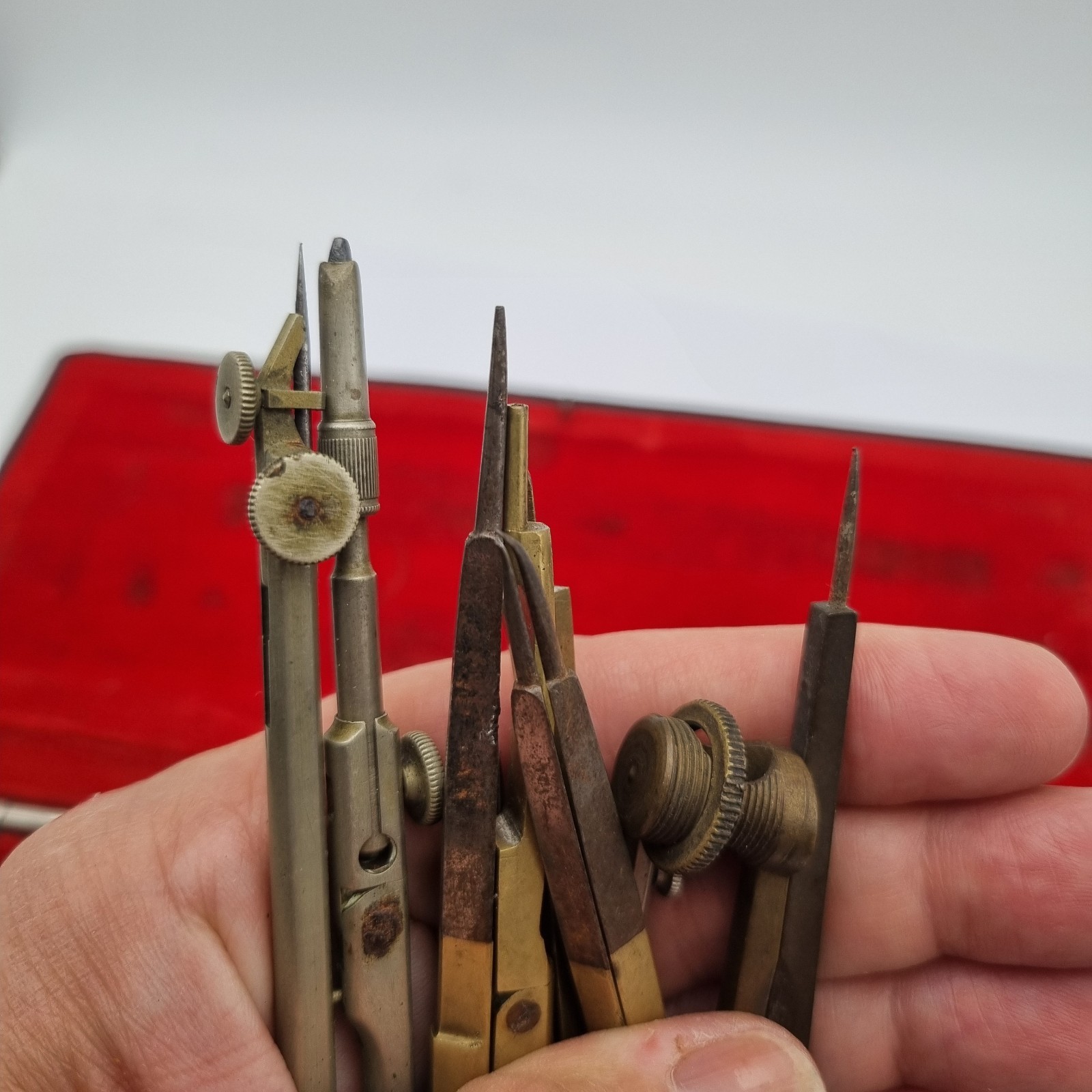 Vintage Technical Instruments Compass Etc DRP & Foreign Mark Drawing Engineering