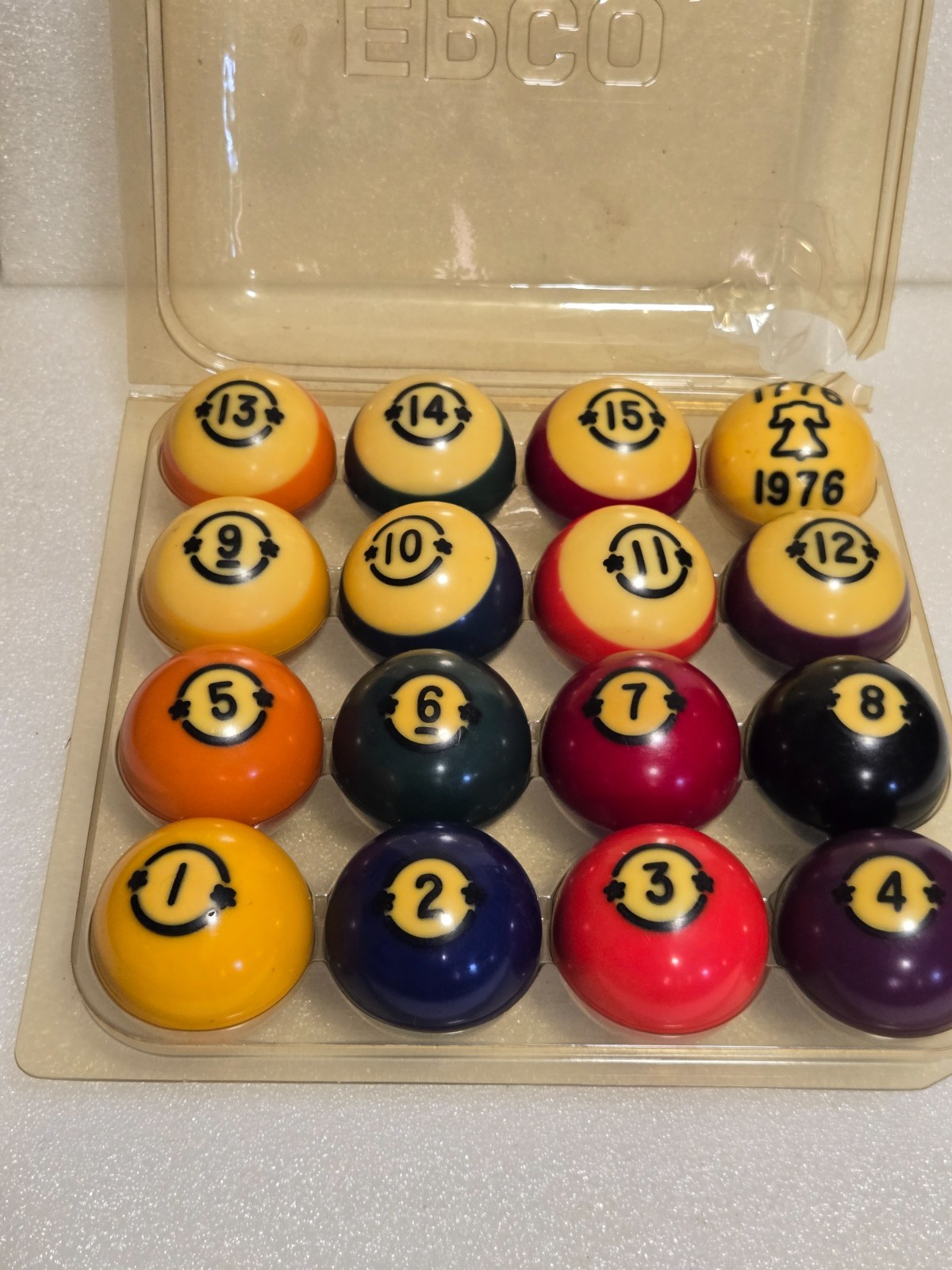 Vintage Full Set of Hyatt Bicentennial Pocket Billiard Pool Balls 2 1/4" 1976