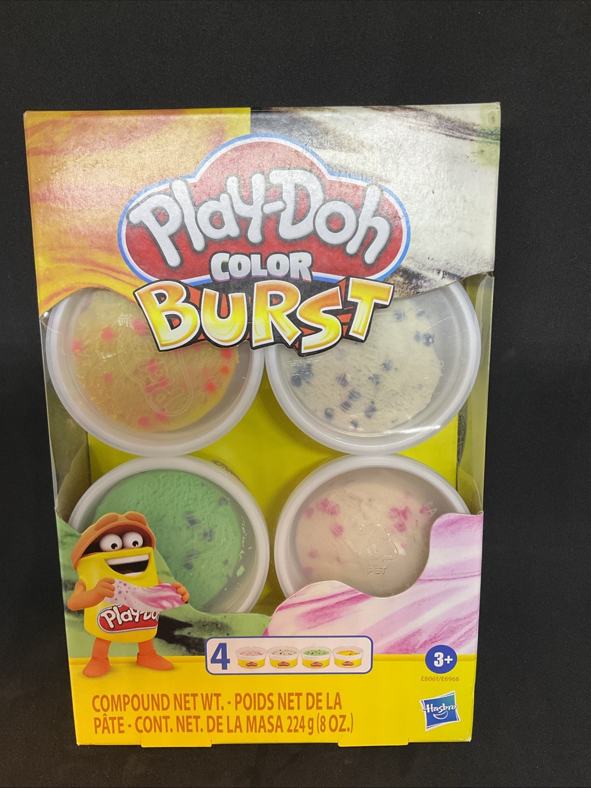 PLAY-DOH COLOR BURST ICE CREAM  PACK OF 4  NON TOXIC Hasbro