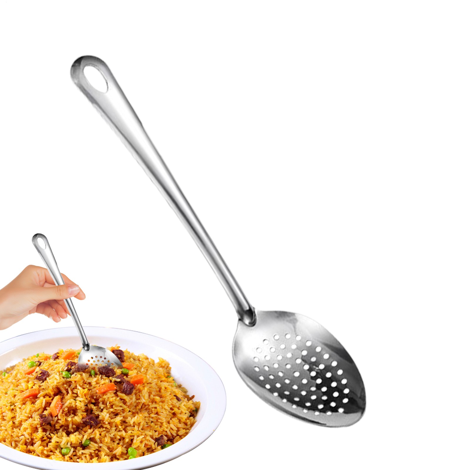 Slotted Serving Spoon 15IN Spoon With Holes For Draining Nonstick