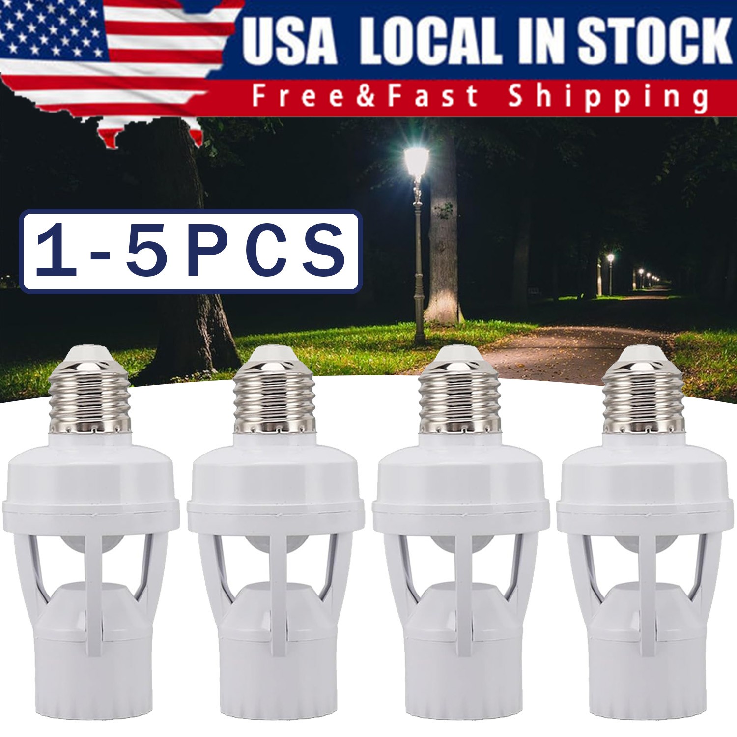 Infrared PIR Motion Sensor E27 LED Light Lamp Bulb Holder Socket Switch 110/220V