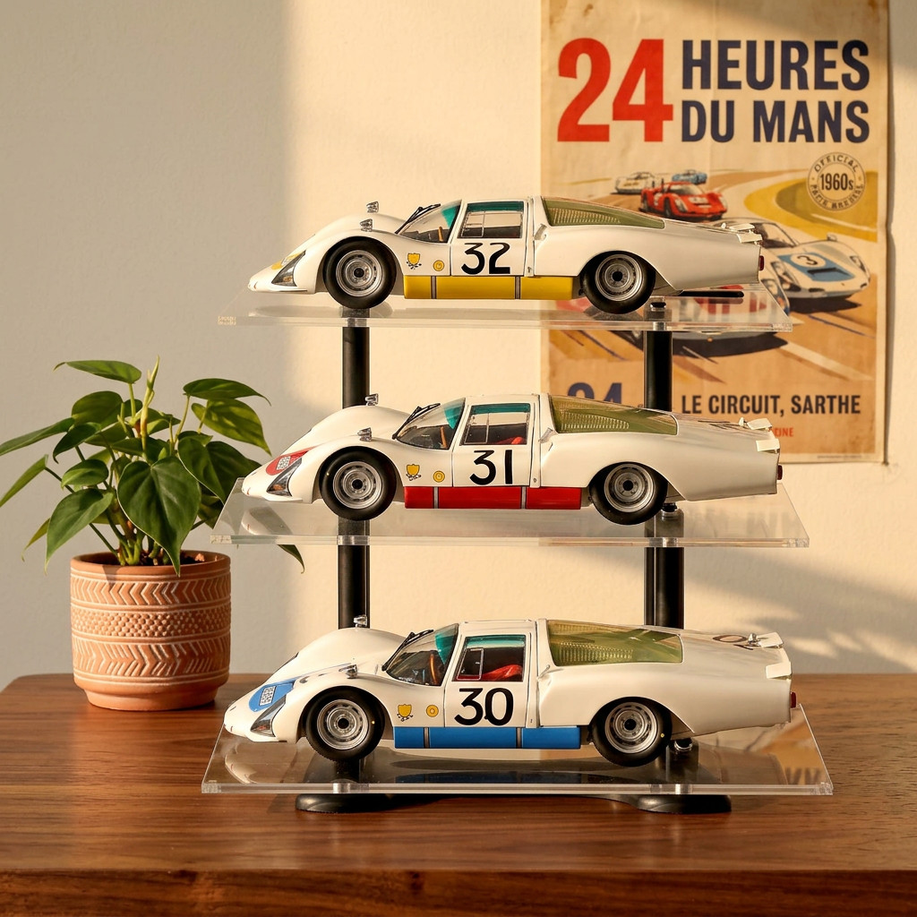 1:18 Scale Acrylic Display Stand for Diecast Model Cars, 3 Tier Shelf Black