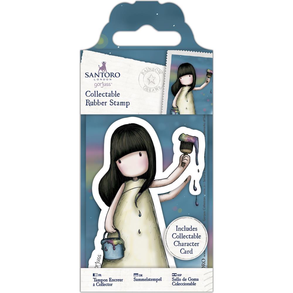 Gorjuss Girl SANTORO Cling Unmounted Rubber Stamp Rainbow Dreams GOR 907145 NEW